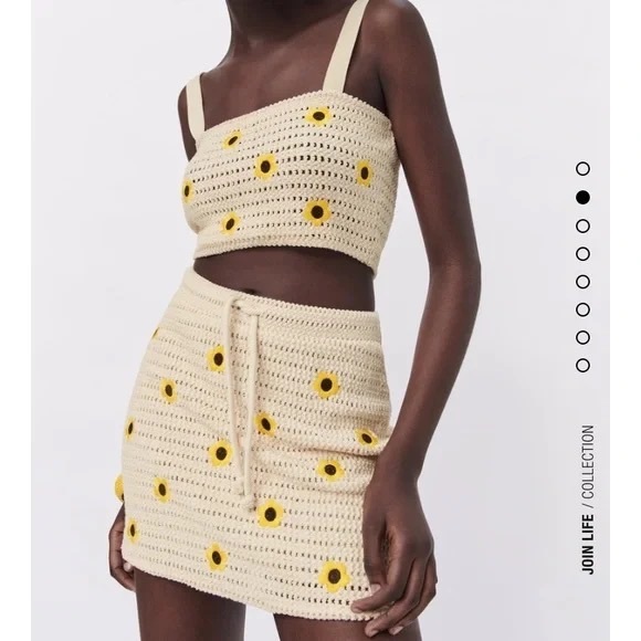 Zara Tops Nwot Zara Sunflower Crochet Top Poshmark